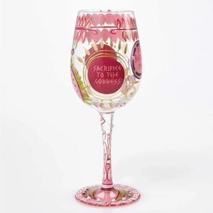 Lolita NIB!! Birthday Goddess Hand-painted Artisan Wine Glass